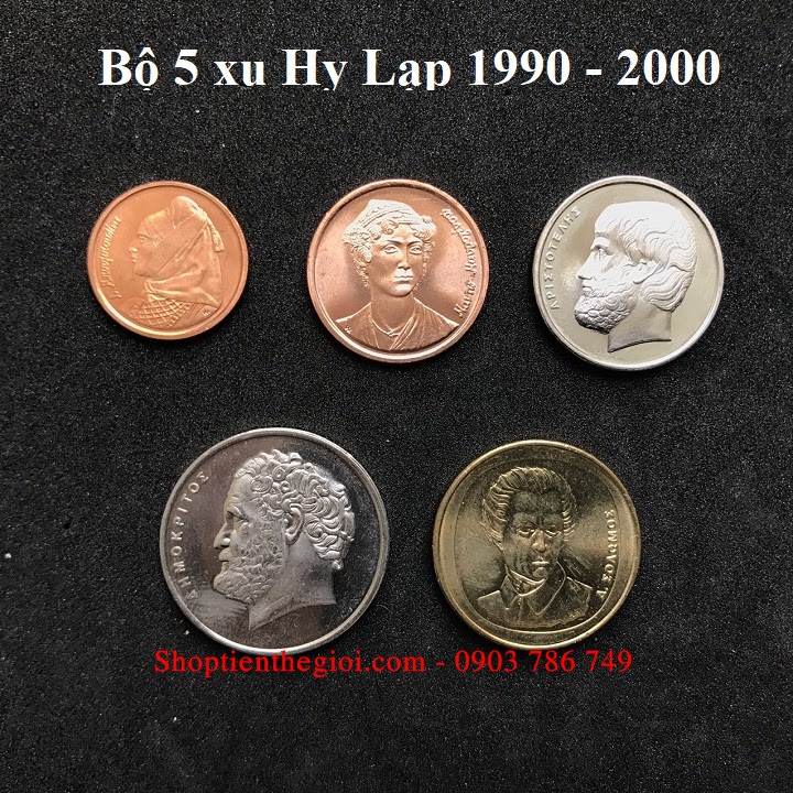 Bộ 5 xu Hy Lạp 1990-2000  -  SP005176